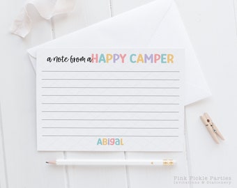 Personalized Camp Note Cards, Stationery Set For Kids, A Note From Camp Note Cards, Fill In The Blank Camp Note Card, Kids Note Cards