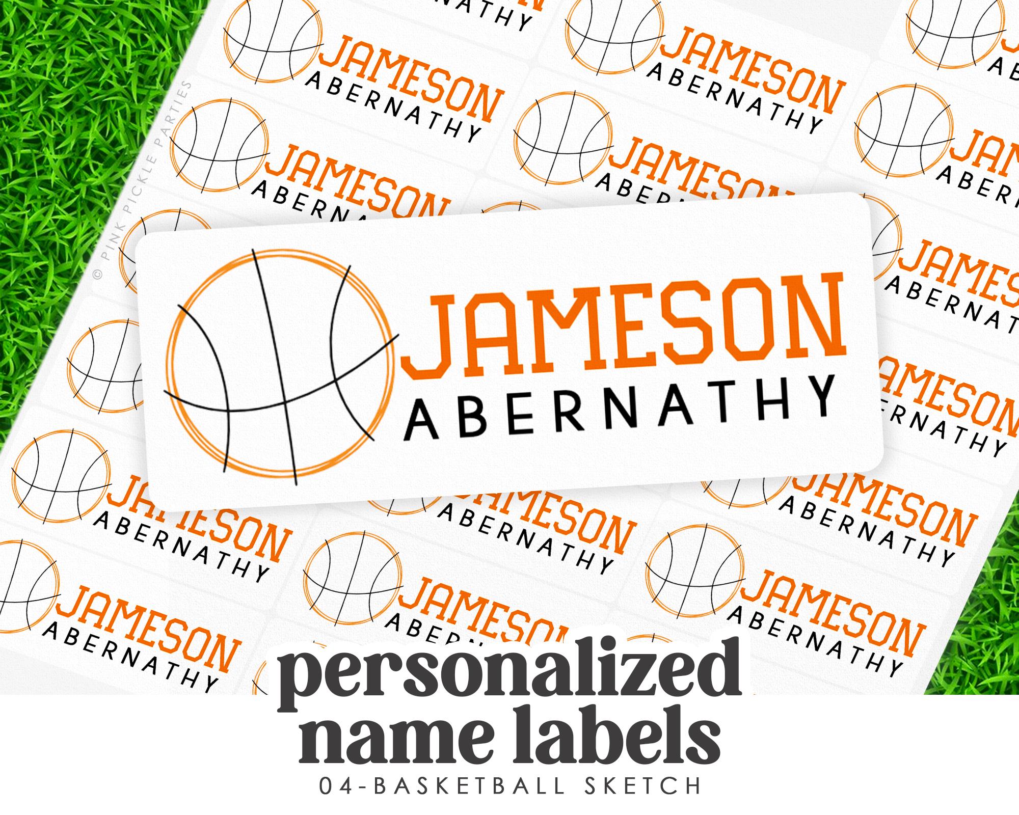 Basketball School Supply Labels, This Belongs to Stickers, Sports Name ...
