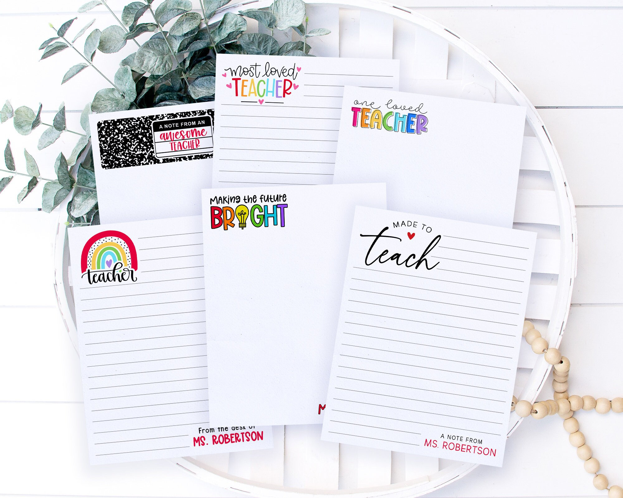 Teacher Notepad, Teacher Gifts Personalized, Custom Teacher Notepad ...