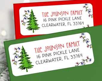 Christmas Return Address Labels, Christmas Address Label, Printed Holiday Return Address Label, Personalized Return Address Labels