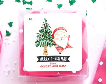 Personalized Christmas Gift Stickers | Merry Christmas Gift Tag Stickers | Holiday Gift Tag Stickers | Printed Christmas Present Stickers