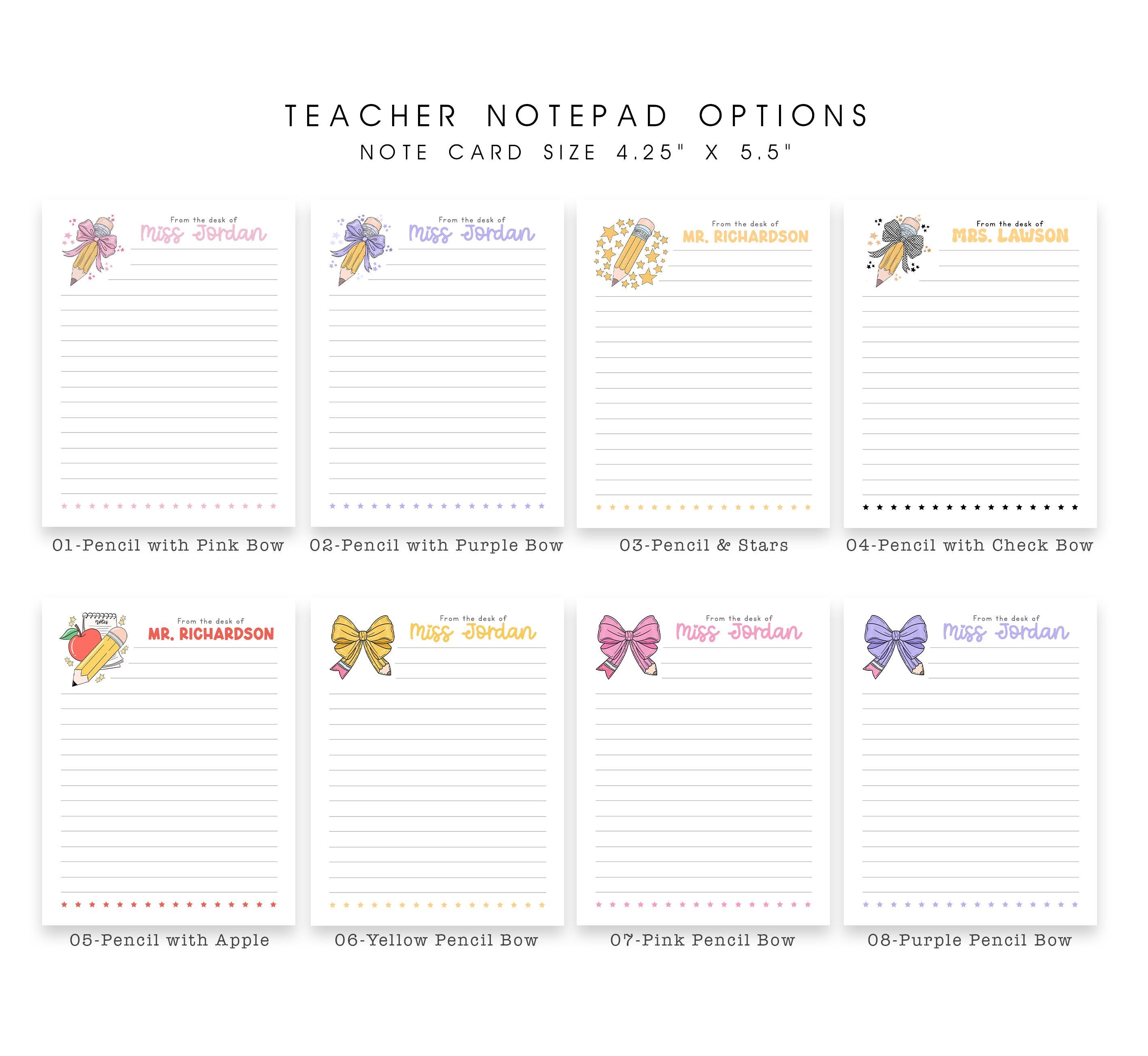 Personalized Teacher Notepad | Gifts for Teacher | Custom Notepad ...