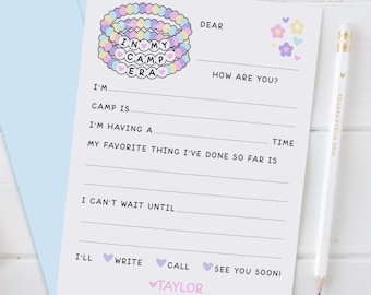 Personalized In My Camp Era Notecards, Camp Stationery Set For Boys, A Note From Camp, Fill In The Blank Camp Note Card, Kids Note Cards