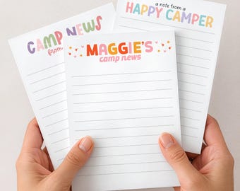 Camp Notepad Personalized Camp Stationery Set For Girls, A Note From Camp Notepad, Letter Home from Camp Notepad, Kids Notepads