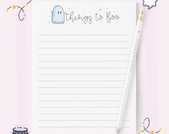 Things To Boo Notepad, Ghost Notepad, Halloween Notepad, Halloween Stationery, To Do List, Cute Office Supplies, Memo Pad, Funny Halloween