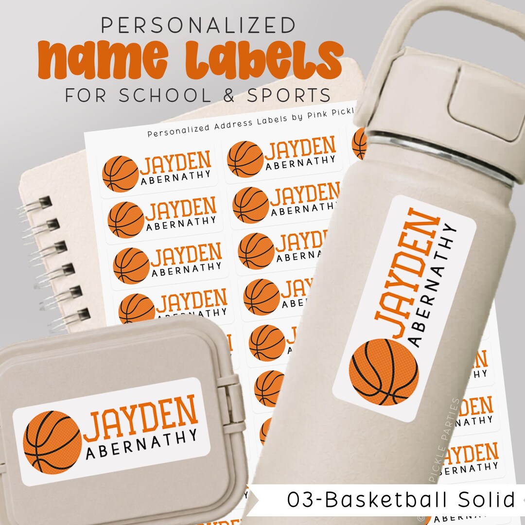 Personalized Basketball School Supply Labels, This Belongs to Stickers ...
