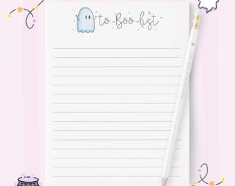 To Boo List Notepad, Ghost Notepad, Halloween Notepad, Halloween Stationery, To Do List, Cute Office Supplies, Memo Pad, Funny Halloween