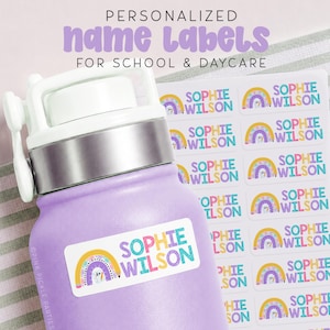 Personalized Rainbow Name Labels Waterproof, School Supply Labels, Belongs to Teacher Stickers, Custom name Sticker, Back to School Labels