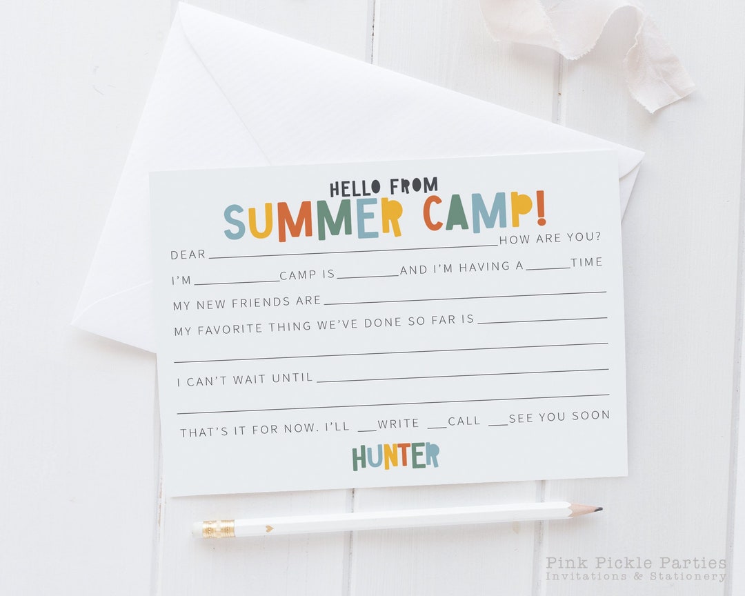 Personalized Camp Stationery Set for Boys, A Note From Camp Note Cards