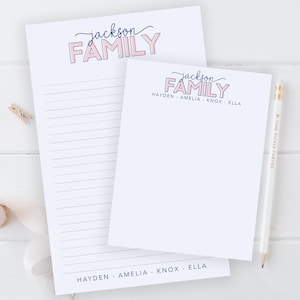 Personalized family notepad, Last name notepad, Mom Notepad, Gifts for mom, Custom note pad, To do list, Tear off notepad, Printed Notepad