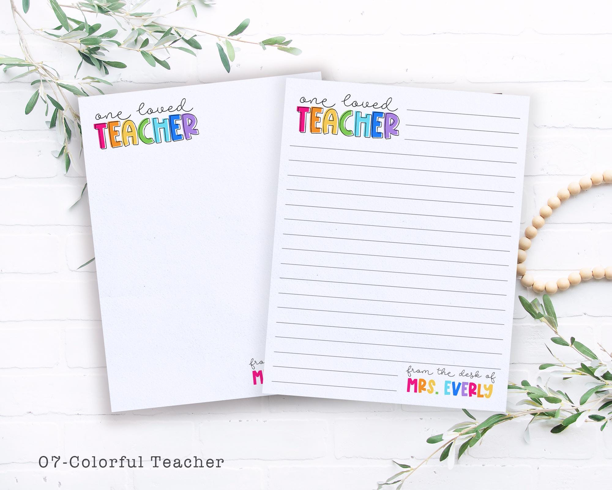 Teacher Notepad, Teacher Gifts Personalized, Custom Teacher Notepad ...