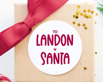 From Santa Stickers, Christmas Stickers, From Santa Labels, To From Labels, Christmas Gift Labels, From Santa Claus Personalized Printed
