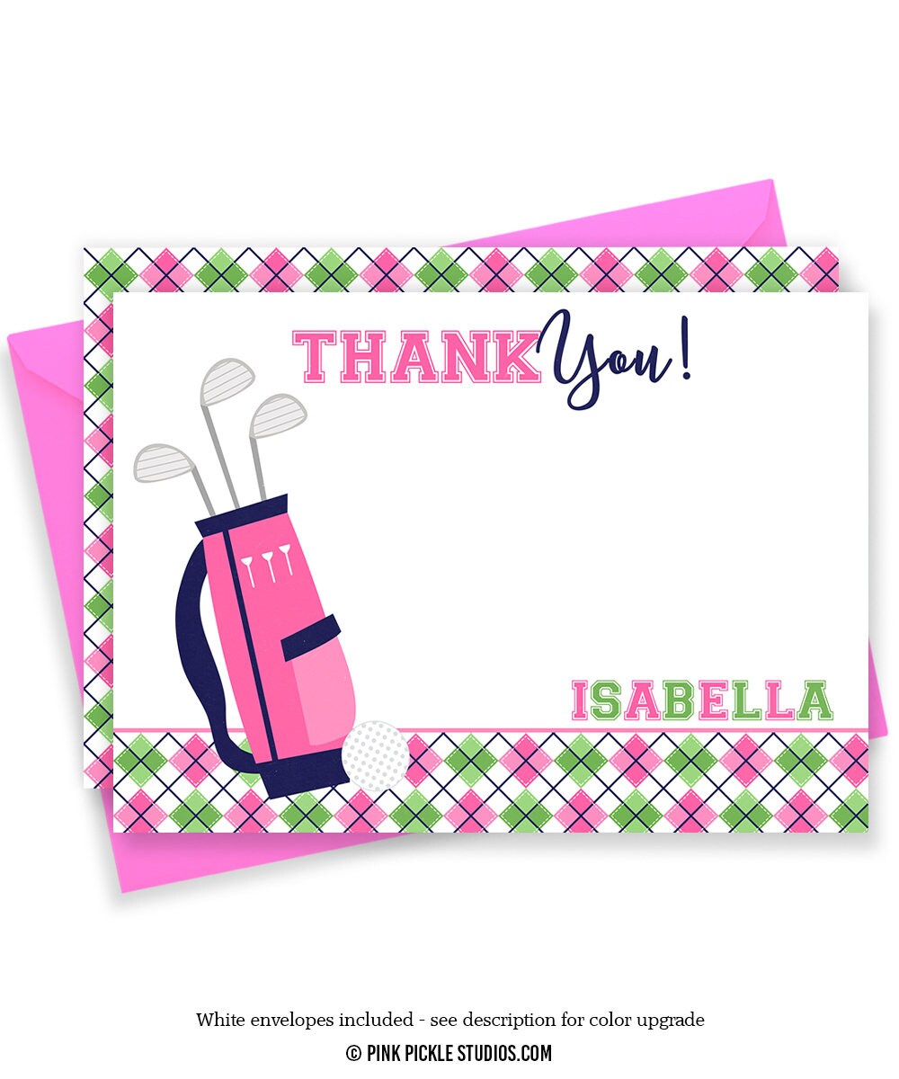 Golf Thank You Card Golf Thank You Golf Note Cards Golf Etsy