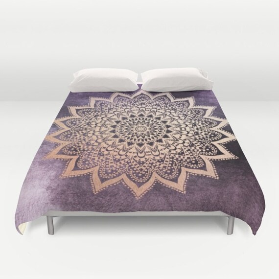 Gold Nights Mandala In Purple Bohemian Comforter Etsy