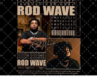 Rod Wave Nostalgia Png File, 90s Rap Music, Rapper Rod Wave Tour Design, Rod Wave Png Design, Rod Wave Nostalgia 2025 Rap Music Png