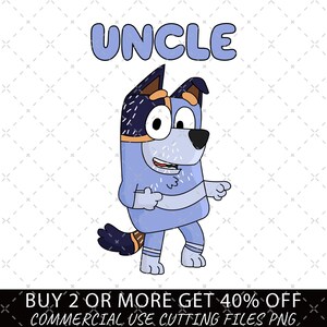 Bluey Uncle PNG, Bluey Uncle Stripe PNG, Bluey Family Cartoon Gift, Bluey Cool Uncle Digital File, Dad Birthday Gift, Fathers Day Bluey Gift