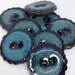 Scalloped Buttons, Turquoise Buttons, Ceramic Buttons, Two Hole Buttons, Blue Round Buttons, Clay Buttons, Pottery Button, Price Per Button