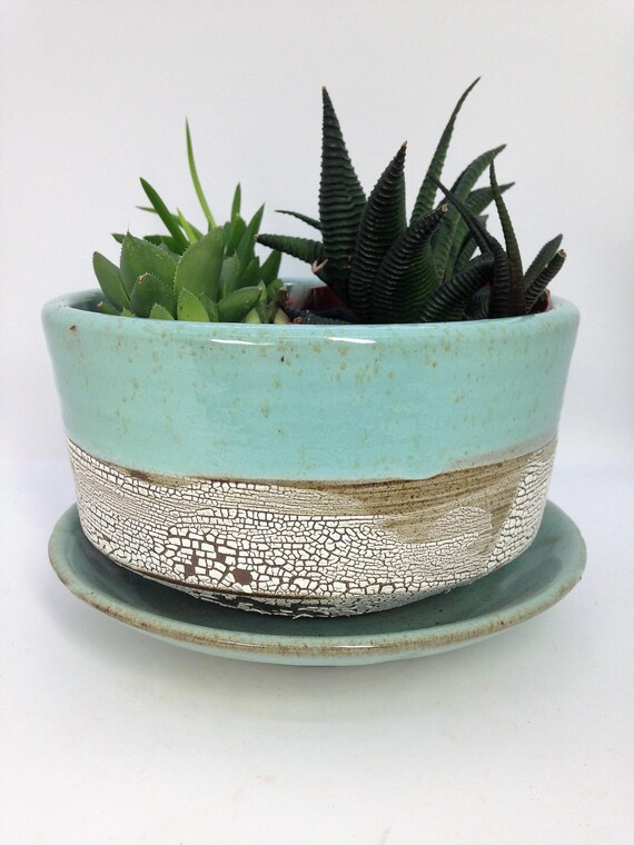 Drainage Hole Stoneware Planter Flower Pot Cactus Pot Rustic Planter