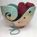 Knitting Bowl, Ceramic Yarn Bowl, Green Crochet Bowl, Yarn Holder, Gifts for Knitters, Clay Yarn Organizer, Pottery Yarn Bowl, MADE TO ORDER