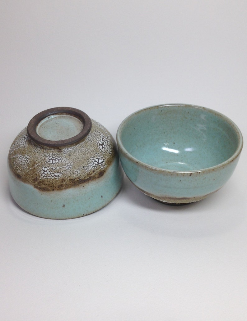Celadon Rice Bowls Chawan Green Tea Bowls Ceramic Serving Etsy