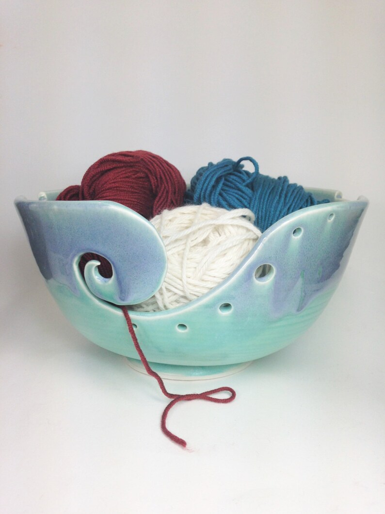 Knitting Bowl Ceramic Yarn Bowl Crochet Bowl Large Yarn Etsy