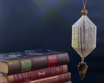 Ornament from Vintage Book - Gift for Book Lover - Handmade Book Art - Upcycled Ornament