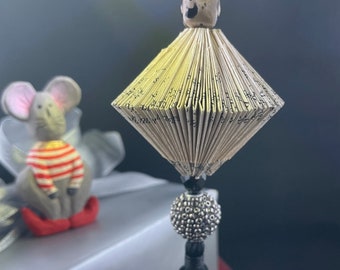Folded Book Ornament: Handmade Upcycled Vintage Book Art