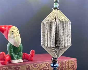 Folded Book Ornament: Handmade Upcycled Book Art Gift