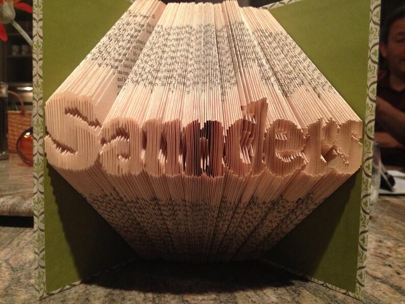 Customized Folded Book Sculpture Your Name Great Baby or Wedding Gift image 3