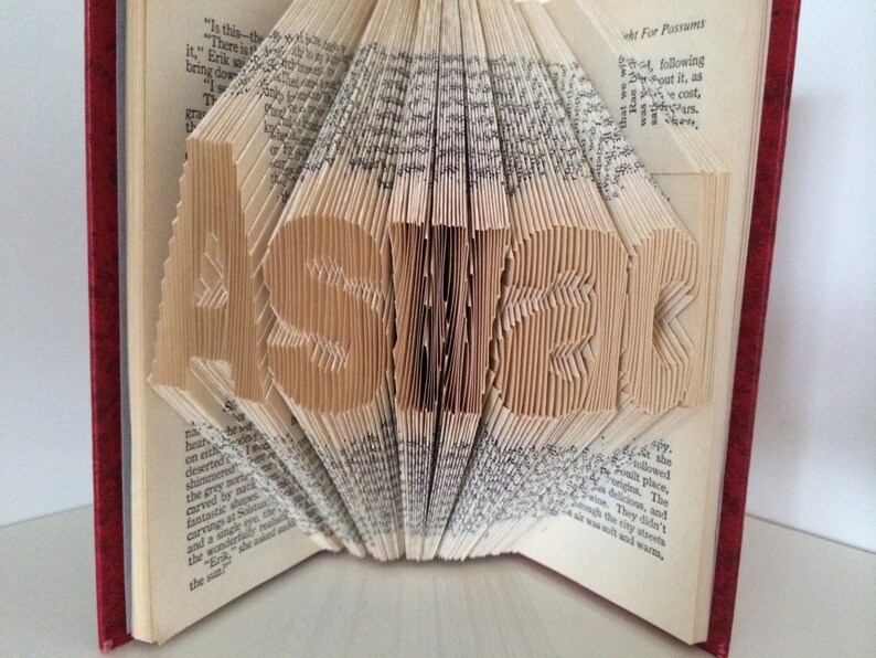 Customized Folded Book Sculpture Your Name Great Baby or Wedding Gift image 5