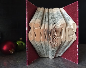Jingle! - Folded Book - Folded Book for Christmas - Holiday Decor - Gift for Book Lover - Vintage Book - Recycled Art - Reader's Digest Book