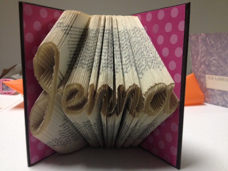Customized Folded Book Sculpture Your Name Great Baby or Wedding Gift image 2
