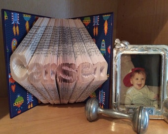 Custom Folded Book Art – Personalized Name Sculpture, Wedding Gift