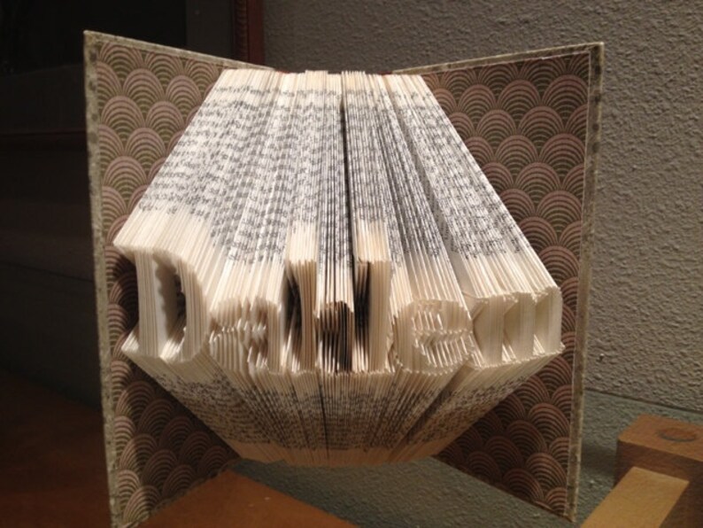 Customized Folded Book Sculpture Your Name Great Baby or Wedding Gift image 4