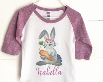 Girls Bunny Shirt, Easter Shirt for Girls, Personalized Easter Shirt, Toddler Easter Shirt, Baby Girl Easter Shirt, Easter Outfit