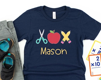 Custom Party Shop Kids Hello First Grade School T-Shirt