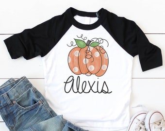 Personalized Pumpkin Shirt, Girls Pumpkin shirt, toddler pumpkin shirt, personalized fall shirt for girl, pumpkin patch shirt, girly pumpkin