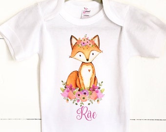 Boho babyvos-romper, bloemenkroon, gepersonaliseerde meisjesoutfit