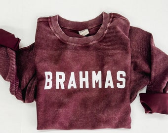 Custom School Corded Sweatshirt, Oversized Sweatshirt, corded crew, spirit sweatshirt