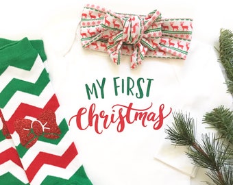 Mio primo Natale vestito, vestito ragazza di Natale primo bambino, vestito di Natale Baby Girl, Baby 1 ° Natale, natale neonato vestito