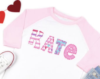 Personalized girls valentines shirt, baby girl personalized valentines shirt, toddler valentines shirt, baby girl valentines top