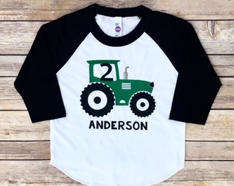 Boys Birthday Shirt, Tractor Birthday Shirt, Tractor Birthday Party, Boy First Birthday Shirt, Two, One, Farm Birthday, Tractor Shirt Boys