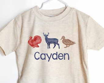 Boys Thanksgiving Shirt, Kids Thanksgiving shirt, Personalized Thanksgiving Shirt, boys fall hunting shirt