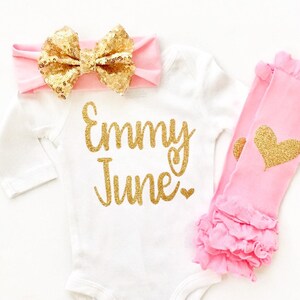 Personalized Bodysuit Baby Girl, Baby Girl Clothes, Newborn Girl Outfit, Girl Baby Shower Gift, Personalized Baby Clothes, Newborn Photo