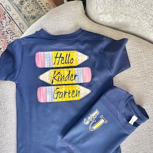 Boys back to school shirt, monogram school shirt, first day of school shirt, boys monogram preK shirt, pencil monogram