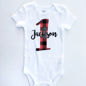 Lumberjack First Birthday, Buffalo Plaid Shirt, Boys Birthday Shirt, One, Lumberjack Birthday Party, Birthday Outfit, Boys Birthday Party