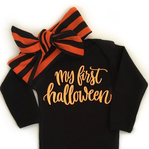 My First Halloween Baby Girl Halloween Outfit Baby Halloween Etsy