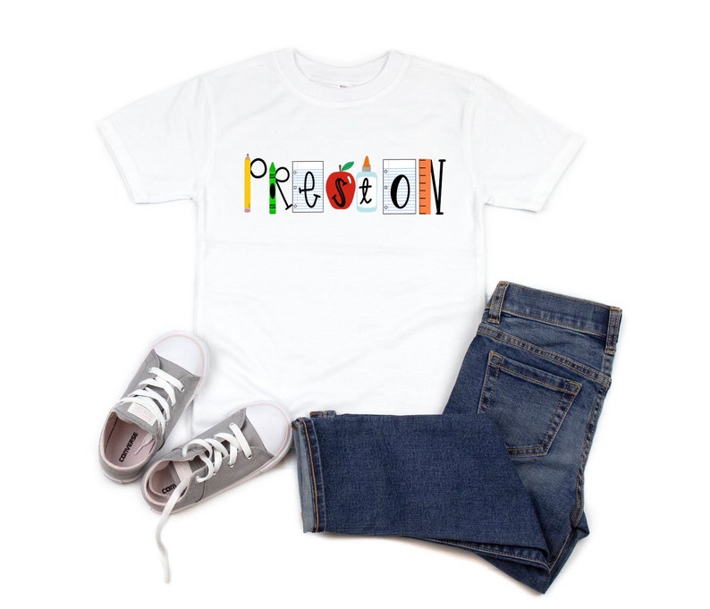 Kids back to school shirt, personalized toddler school shirt, first day of school shirt image 5
