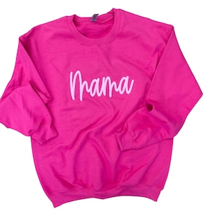 Women&#39;s Pink Puff Personalized Sweatshirt, Pink Sweatshirt, adult sweatshirt with puff name