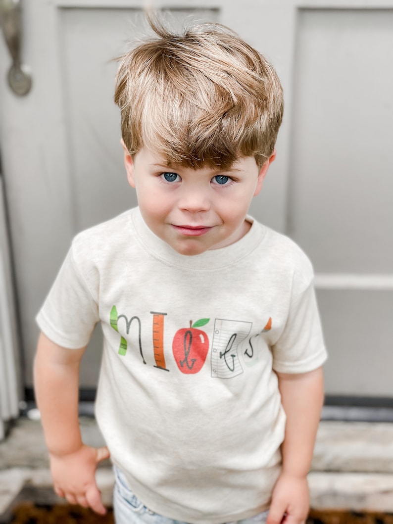 Kids back to school shirt, personalized toddler school shirt, first day of school shirt image 3